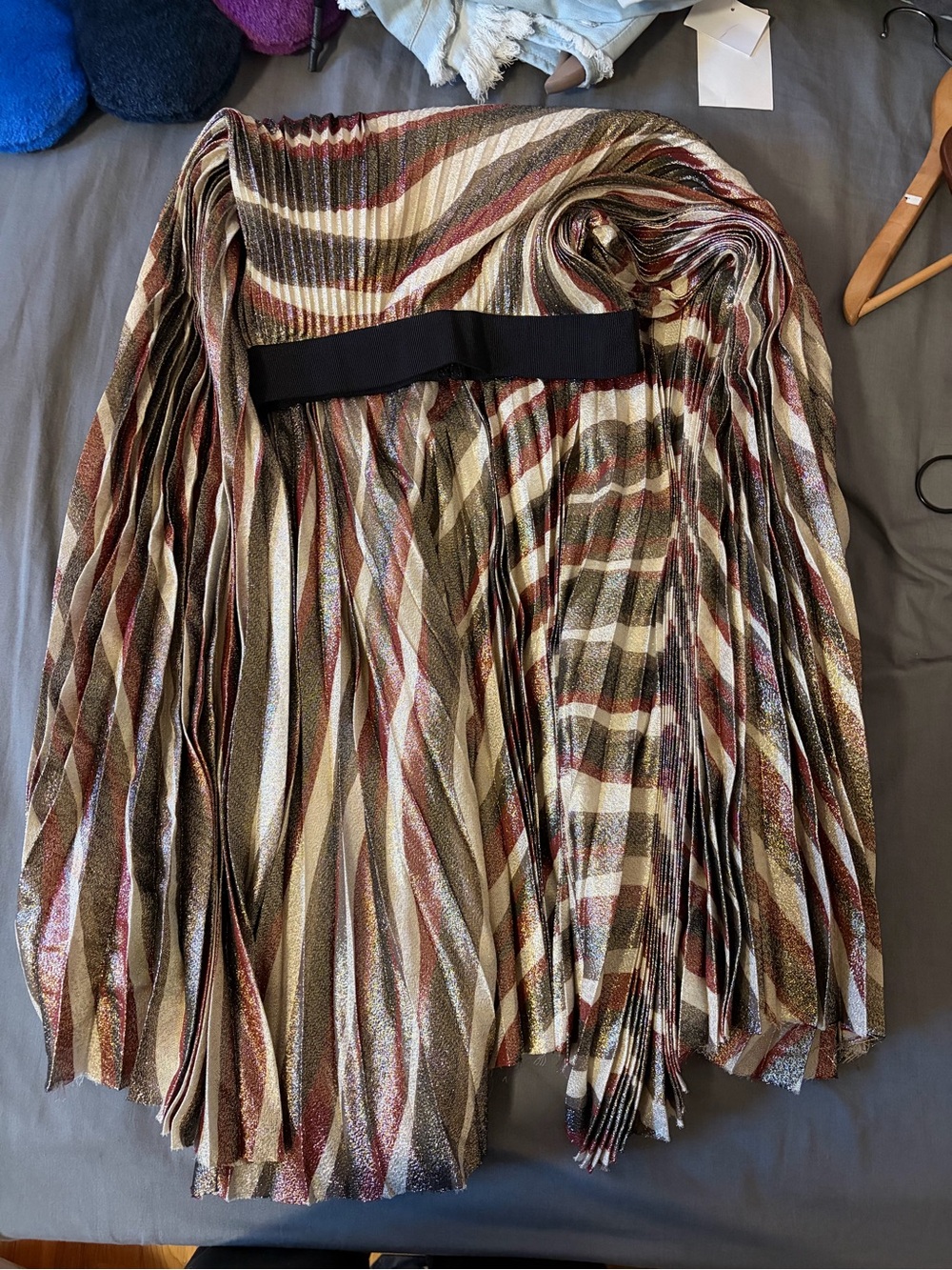 alice + olivia womens pleated multicolored maxi skirt size 4
